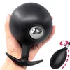 Metal Anal Balls Inflatable Butt Plug Large Tube Pussy Vaginal Decoration Adult Sex Toys For Men Women Buttplug 211015