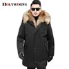 Winter Parka Men's thick cotton coat men Big Fake fur raccoon Hooded coat to keep warm for Russian winter 19257 211110