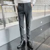 ビジネスドレスパンツオフィスソーシャルメンズスーツパンツカジュアルスリムフィット結婚式ストリートウェアズボンPantalon Homme Classique 210527