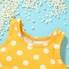 One-Pies Baby Girls Bikini Купальник Костюм Детская Одежда Летняя Пляж Короткие штаны Рукава 2 шт. Установить Отпуск Платье для отдыха