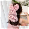 Cabelo Aessórios Bebê, Miúdos Maternidade Meninas Beautif Chiffon Bow Impressão Flower Swberrypins Headband Decorar Clip Fashion Drop Deli