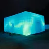 Personliga 4x4metrar LED -upplyste uppblåsbara kubtält Square Tents Blow Up Po Booth för campingfest Wedding300k