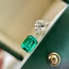 Charm Emerald Dimaond Versprechen Ring 925 Sterling Silber Engagement Ehering -Ringe für Frauen Brautschmuck Geschenk