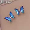 Eleganti orecchini a bottone a farfalla di cristallo zirconi per le donne Simple Style Candy Color Insect Orecchini gioielli