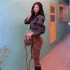 Instahot Sexy Leopard Rok Vrouwen Hoge Taille Slit Side Streetwear Herfst 2020 Fashion Casual Slim Vintage Dier Gedrukt Rokken X0428