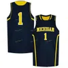 SJ NCAAカレッジミシガンウルヴァリンバスケットボールジャージー24ベアード3 Zavier Simpson 32 Luke Wilson 44 Jaron Faulds Custom Stitched