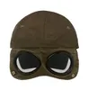 Two lens men hats outdoor cotton casual goggle caps black army green blue goggle removable Summer sun hat black