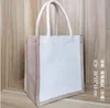 3pcs Stuff Sacks Sublimation DIY White Blank Vertical Section Jute Large Capacity Handbag