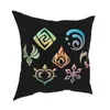 Pillow Case Genshin Impact Elements Cushions For Sofa Customized Cushion Covers Decorative Throw Pillows Cover Floor Home