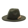 Zima Kapelusze Fedory Dla Kobiet Moda Płaskie Szerokie Brim Wełna Fild Jazz Mężczyźni Fishbon Goth Top Vintage Wedding Hat