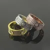 Stal tytanowa pełna z diamentowymi pierścionkami miłosnymi dla kobiet mężczyzn pary biżuterii Anel Cuubic Crironia Wedding Pierścienie Zespoły Bague Femme Jewe2889596