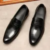 Nouveau luxe mode hommes chaussures mariage mocassins noir qualité en cuir véritable mariage affaires sans lacet chaussures habillées hommes chaussures décontractées