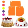 3st/set bakbakningsverktyg Plastdågknivisning Fondant Skrapa Dekorera vanlig slät Jagged Edge Spatulas Cake Tool DH8557