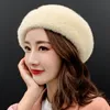New Hat Female Autumn And Winter Japanese Mink Warm Solid Color Trend Painter Cap Korean Fashion Simple Leisure Beret