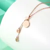 Double Layered Rose Gold Plated Love Initial Pendant Necklace for Women Gift