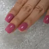 False Nails Glossy Light Pink Nail Short Acrylic Pure Color Square Sticker Full Cover Abs Artificial