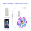 LED Bande Luces Para Habitacion USB alimenté LED Mural Chambre Rgb 5050 lumières pour Chambre Fita LED Bande App Controle Bluetooth