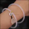 Armreif Armbänder Schmuck ein Paar Natural White Chalcedon Jade Achat Armband für Frauen Drop Lieferung 2021 C7BQJ