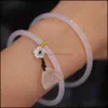 Bangle Armbanden Sieraden Een paar Natuurlijke Witte Chalcedony Jade Agate Armband voor Dames DROP LEVERING 2021 C7BQJ