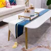 Avigers Luxe Moderne Patchwork Table-lopers met kwastjes Home Decoratief voor Bruiloft El Navy Blue Gray Pink 210708