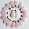 Naturstein-Wassertropfen, Rosenquarz-Opal-Anhänger, rosa Kristall-Anhänger, klare Chakren, Edelstein, passend für Ohrringe, Halskettenherstellung, sortiert