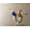 Snakelike Glas Rökrör Böjd Oljebrännare Rör Tobak Vattenrör Dab Rig Bong Hookah Shisha Vattenrör