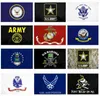 US Army Flag USMC 13 styles Direct factory wholesale 3x5Fts 90x150cm Air Force Skull Gadsden Camo Army Banner US Marines GGA5025