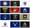 Drapeau de l'armée américaine USMC 13 styles Usine directe en gros 3x5Fts 90x150cm Air Force Skull Gadsden Camo Army Banner US Marines GGA5025