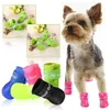 Collari per cani guinzagli 1 set / 4 pezzi scarpe morbide e comode per esterni multicolore Petccessories stivali da pioggia PU impermeabile piccolo