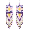 Boho Ethnic Handmade Beaded Earrings Women High Quality Colorful Seed Beads Tassel Long Dangle Earrings Jewelry