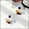Stud Earrings Jewelry S1777 Fashion S925 Sier Post Glazed Contrast Color Geometric Drop Delivery 2021 Mydrd
