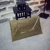 3 Colors Women Evening Bag Pouch Sequins Envelope Black Handbag Sparkling Party Bags Solid Wedding Day Bling Clutches Gold Purses