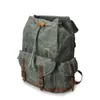 Nieuwe multifunctionele vintage lederen waterdichte canvas heren rugzak backpacking rucksack luxe merk