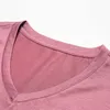 Luxe Hoge Kwaliteit Zomer Zijde Mulberry Silk V Leader Slanke T-shirt met korte mouwen Dunne Ijs Zijde Comfortabele T-shirt voor mannen 210531