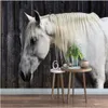 European-style white horse wallpapers super clear background wall 3d stereoscopic wallpaper