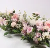 Diyの結婚式の鉄のアーチプラットフォームTステーションクリスマスの背景のための50cmの造られた花の列の列の装飾花の壁の窓の装飾小道具