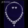 Juwang Brand Bijoux Bijoux Bijoux pour femme Cubic Zirconia Partie de mariage CZ Collier CZ Boucle d'oreille Nigérian Costume Ensembles de bijoux H1022