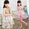 Girls Dresses 2020 New Fashion Mesh Summer Dress Child Dresses Girls 3 4 5 6 7 8 9 10 11 12 Year Old Child Clothes Flower Q0716