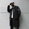 FOJAGANTO Automne Hommes Trench À Capuche Veste Hip Hop Grand X Imprimé Mi Longueur Coupe-Vent Harajuku Streetwear Trench-Coat Mâle 211011