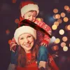 ベレー帽1pcレッドブラックのふわふわサンタハット格子縞の大人の子供クリスマスパーティーのための1サイズのキャップフェンスドレスアップ用品