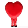 Abito da festival cuore rosso Costume da mascotte Halloween Natale Abito da festa operato Volantini pubblicitari Abbigliamento Carnevale Abito unisex per adulti