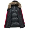 Winter Stickerei Verdicken Lange Daunenjacke männer Mit Kapuze Warme Parka 90% Weiße Ente Unten Echtpelz Kragen Männlichen Mantel 211129