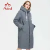 Astrid Women's Winter Parka Long Casual Natural Fur Mink Down Minimalist Style Jackor för Kvinnor Coat Plus Size Parkas AT-10089 211011