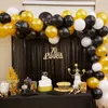 Decoração de festa 121 pcs balão guirlanda arco kit cromo ouro preto balões látex globos casamento havaiano aniversário decorações 4428882