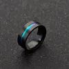 anello in acciaio al titanio nero anelli smerigliati a doppio colore taglia EU da 7 a 13