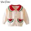 Pullover VearDoller Girls Sweater Autumn Winter Arrival Long Sleeve Children039s Clothing Cute Watermelon Kids Knitted Cardigan1431367