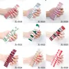 20Tips Finger Nail Stickers Shinning Plaid Gradient Color Fashion Wholesale Nail Art Decals Flowers Manicure Tools