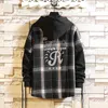 Anlände Plaid Hoodie Sweatshirt Men Flannel Fleece Style Hip Hop High Street Casual Cardigan Långärmad 210728