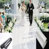 1.2 mètres de large mariage décoration allée coureur miroir tapis fête scène centres de table fournitures blanc et noir Options