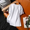 DONAMOL T-shirt a maniche corte 5XL di grandi dimensioni femminile estate rosa stampa girocollo in cotone allentato Pullover top per il tempo libero 210623